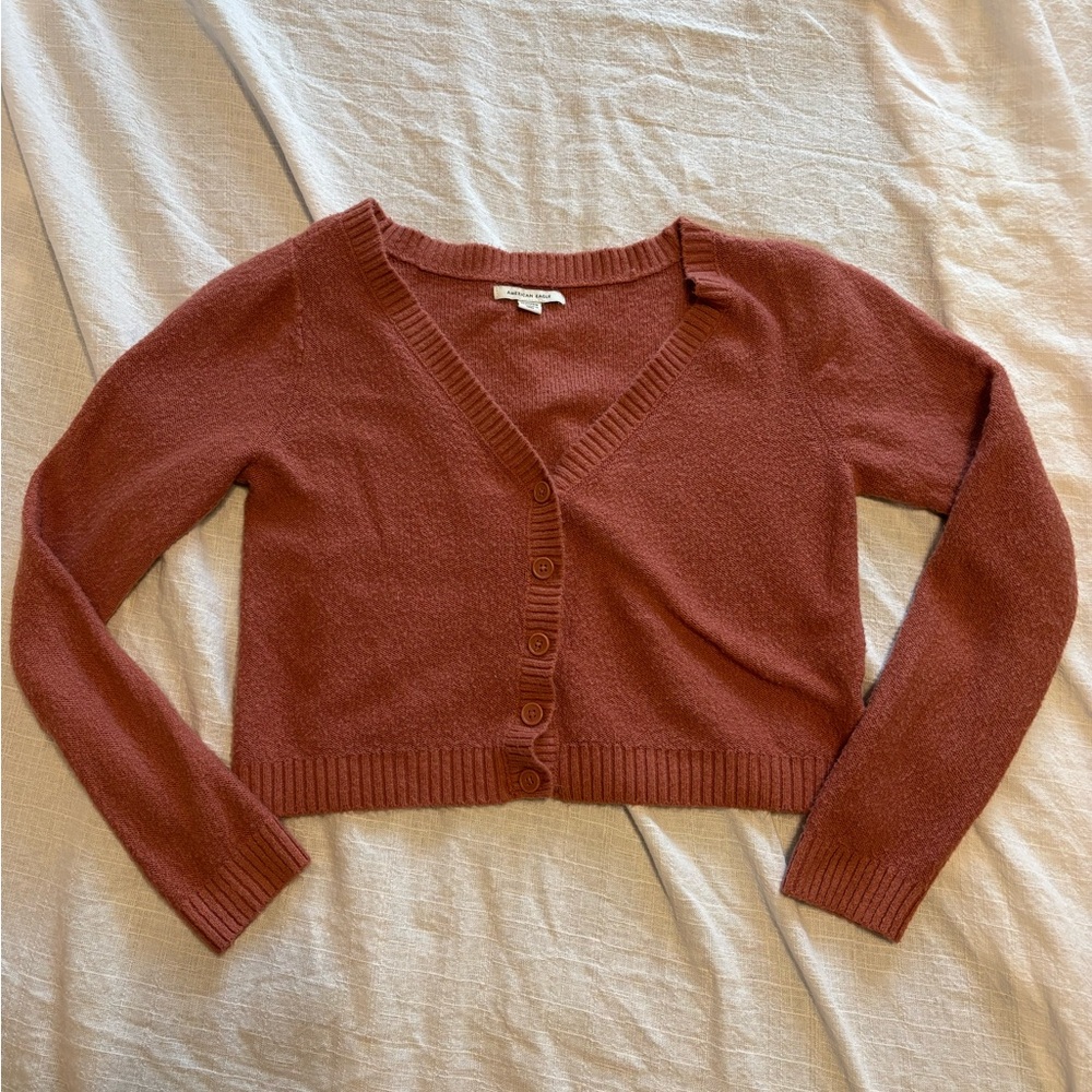 American eagle Women's Rust Cardigan Sweater